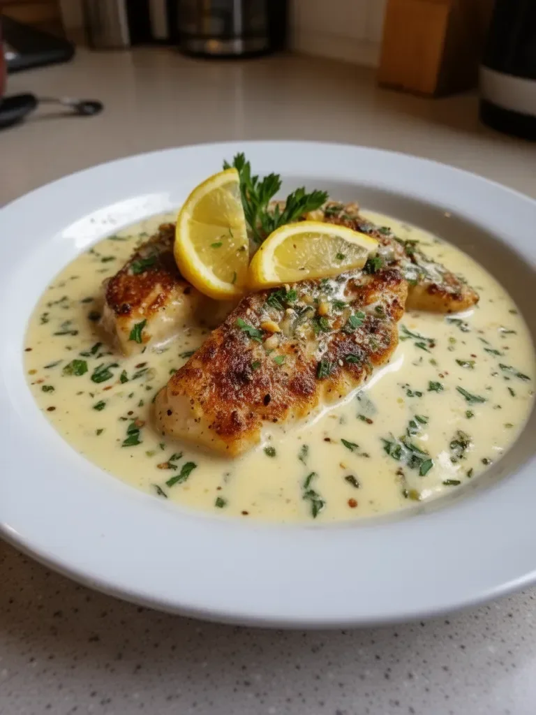 Tilapia with Creamy Lemon Sauce