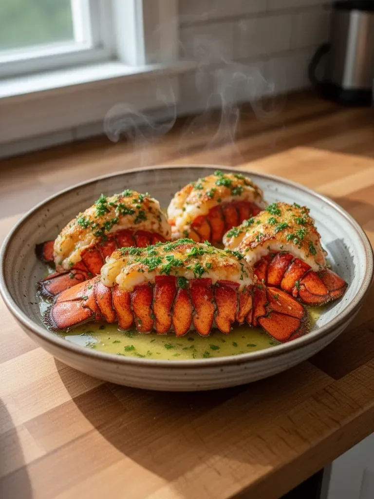 Baked Lobster Tails with Lemon Garlic Butter