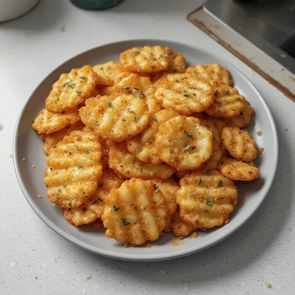 Cheesy Garlic Ritz Bits with melted cheese and garlic flavor for snacking