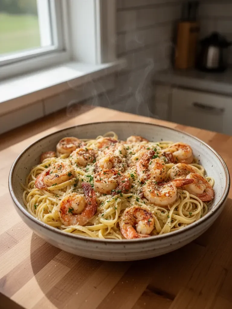Copycat Cheesecake Factory Shrimp Scampi Linguine