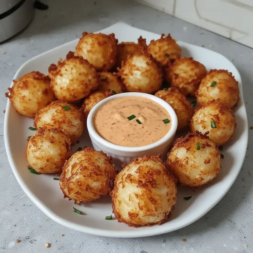 Delicious crispy deep fried onion balls served as a snack
