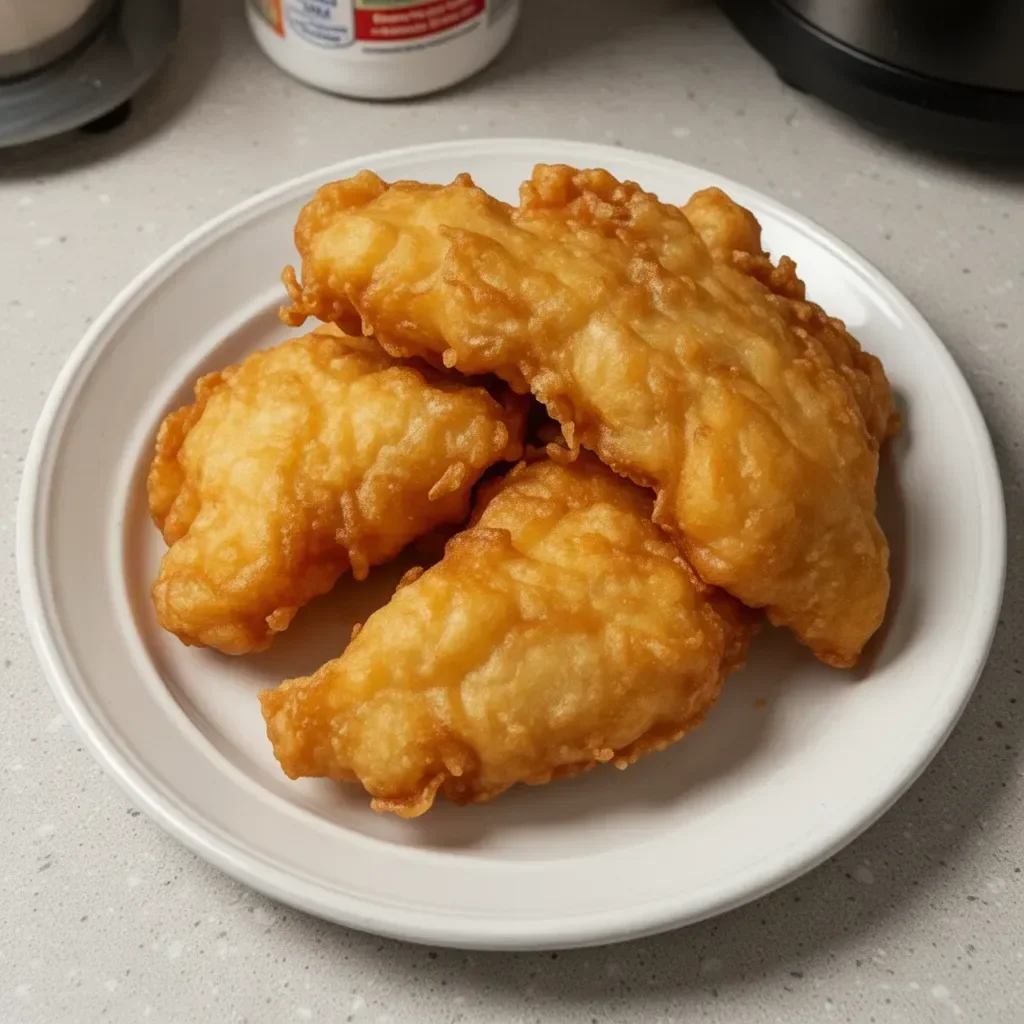 Crispy batter inspired by Long John Silver's for seafood dishes.