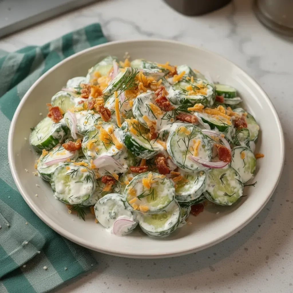 Cucumber Ranch Crack Salad with fresh ingredients in a bowl