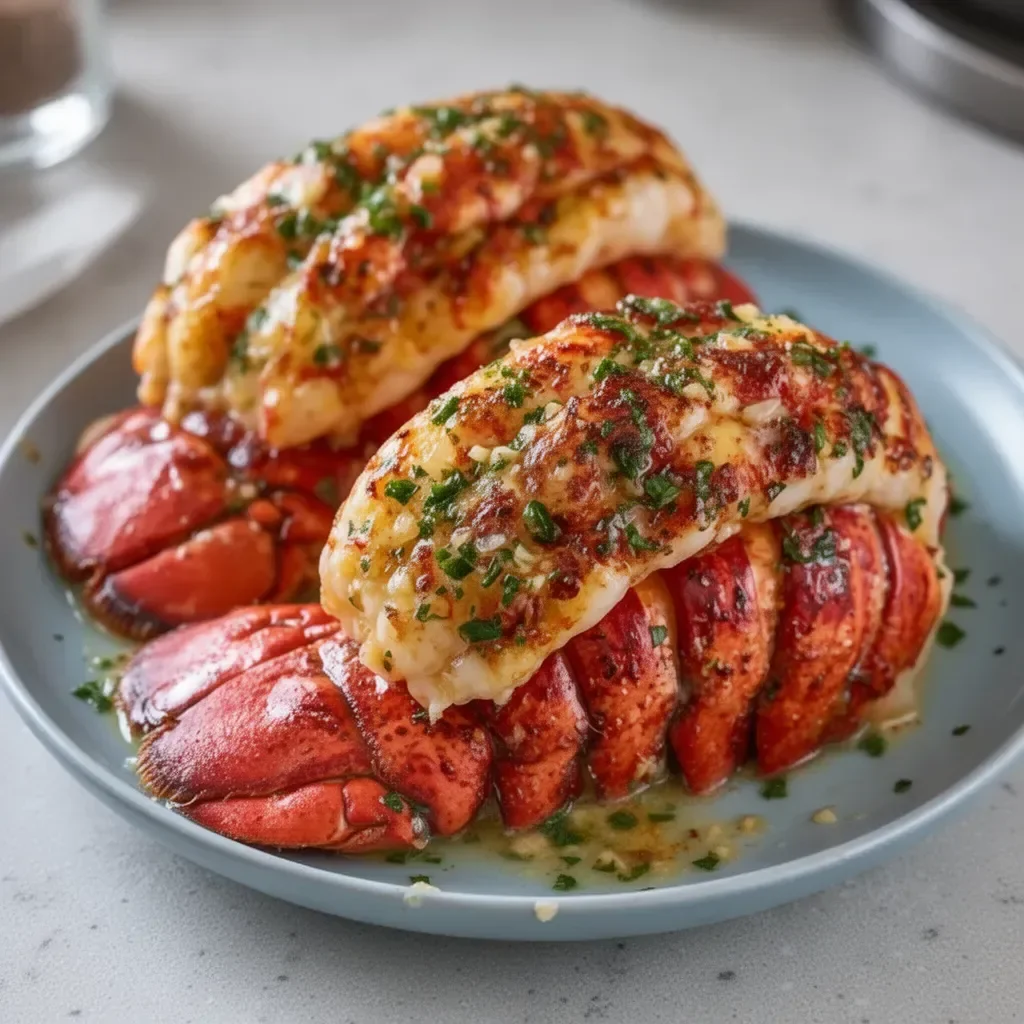 Deliciously cooked lobster tail served with butter sauce.