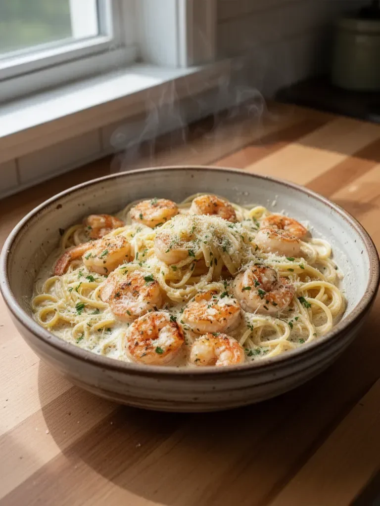 Shrimp Scampi Garlic Cream Pasta: Easy, Creamy & Flavorful